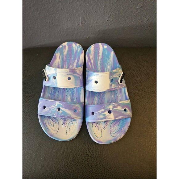 crocs Marble Purple-blue womens 8 Mens 6 Slip On sandals (S32) - Picture 1 of 8